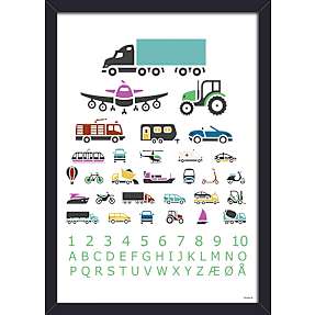 Salling Lær plakat i grøn med sort glasramme 21x29,7 cm