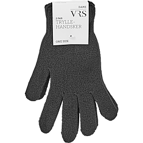 VRS dame 2-pak tryllehandsker str. onesize - sort/sort