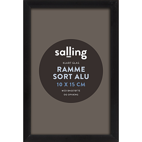 Sort ramme m. glas - 10x15 cm