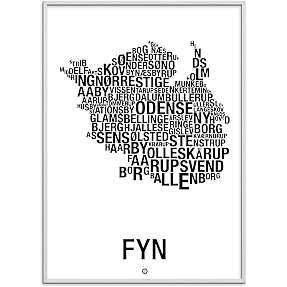Fyn, byer - 30x40 cm
