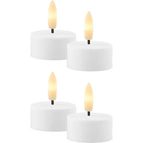 Julius LED fyrfadslys 4x2,2 cm 4-pak - hvid