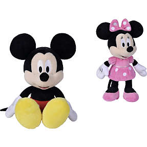Disney Mickey og Minnie Mouse tøjdyr - assorteret