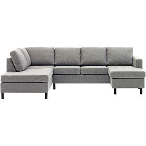Oslo højrevendt U-sofa - lysegrå
