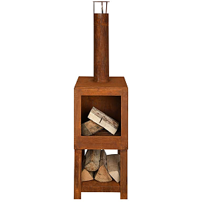 Sedona havepejs brændedepot - rust look