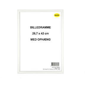 Ramme i hvid - 29,7x42 cm