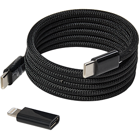 Elworks USB-C til USB-C magnetisk stofkabel - sort