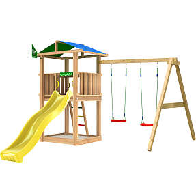 Jungle Gym Hut legetårn komplet inkl. gyngemodul ekskl. rutsjebane