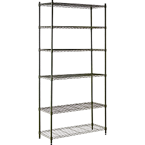 Blom metalreol med 6 hylder - mørkegrøn