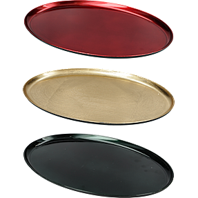 Julefryd ovalt plastfad 28,5x17,5 cm - flere varianter - assorteret