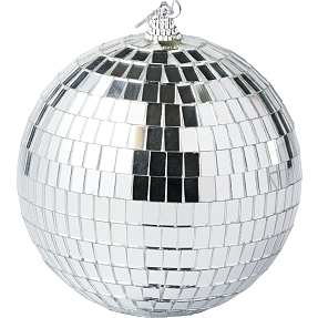 Diskokugle Ø:12 cm - sølvfarvet