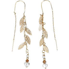 CBYH øreringe med blade - guldfarvet