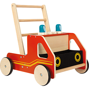 Small Foot gåvogn i træ - brandbil