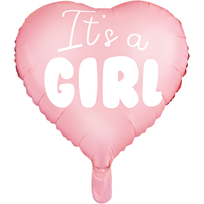 Folieballon "It's a girl" 45 cm - lyserød
