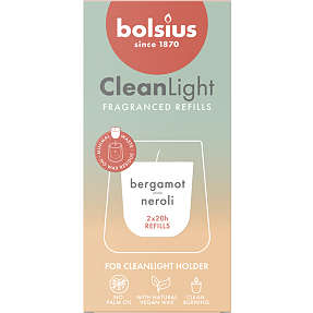 Bolsius Cleanlight refill duftlys 2-pak - bergamot