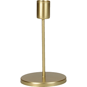 Lysestage metal D: 8 x H: 14 cm - guldfarvet
