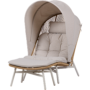 Ennits loungestol med skammel - Sandy grey