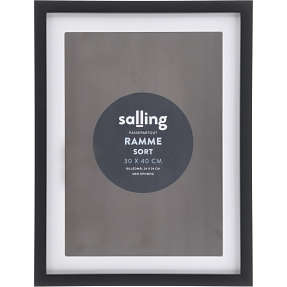 Sort passepartout ramme m. plexiglas - 30x40 cm