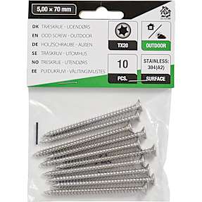 HomeFixer udendørs skruer 5x70 mm 10 stk