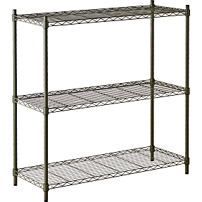 Blom metalreol med 3 hylder - mørkegrøn