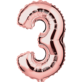 Salling tal folieballon nr. 3, H: 35 cm - rosegold