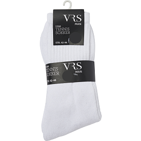 VRS herre 3-pak tennisstrømper str. 39/41 - hvid