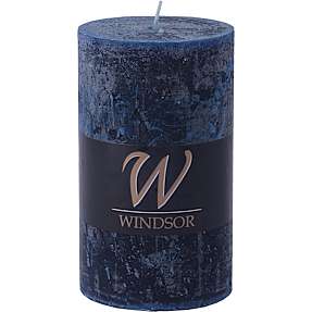 Windsor rustikt bloklys 7x12 cm - mørkeblå