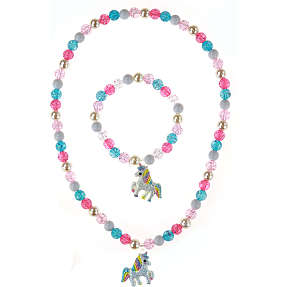 CBYH halskæde og armbånd - multifarvet