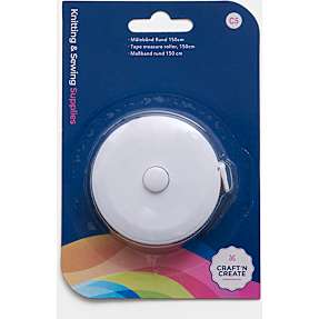 CraftnCreate rundt målebånd 150 cm - hvid