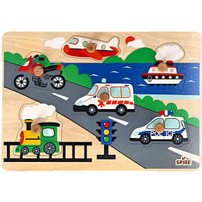 Køretøj/brandbil træpuslespil - flere varianter - assorteret