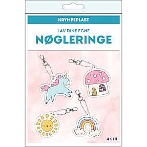 Krympeplast nøgleringe - pastel
