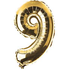 Salling folieballon " 9" H: 35 cm - flere varianter - assorteret