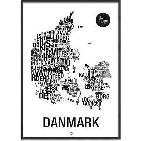 Danmark, byer - 70x100 cm