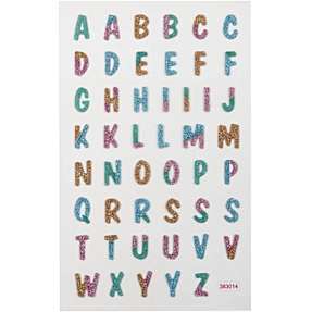 Klistermærker - Glimmer alfabet