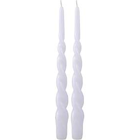Windsor snoede lys med lak H: 28 cm 2-pak - hvid