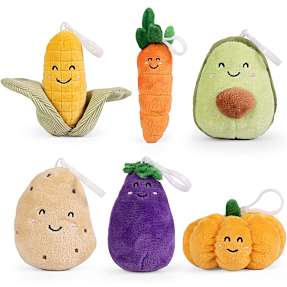 Scoop grøntsag plys-nøglering - flere varianter - assorteret