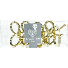 Metal servietringe med sløjfer 4-pak - guld