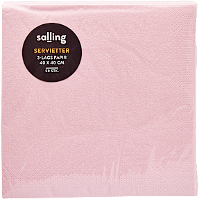 Salling ensfarvede servietter 40x40 cm 50-pak - rosa