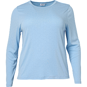 VRS dame pointelle top str. 52 - lyseblå