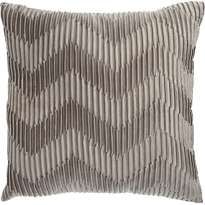 BASIS pyntepude - velour zigzag grå