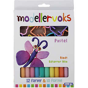 Nara modellervoks 12 stk - pastel farver