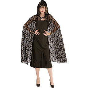 Halloween sort kappe kostume str. 180