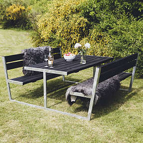 Kipton bord/bænkesæt - sort