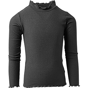 VRS børne rib bluse str. 98/104 - sort