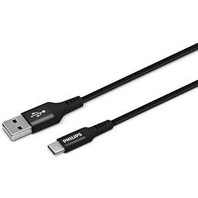 Philips USB kabel 2 meter - sort