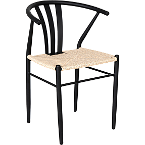 Milla spisebordsstol m. natur fletsæde - sort