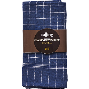 Salling kokkeviskestykke 2-pak - blå med hvide tern