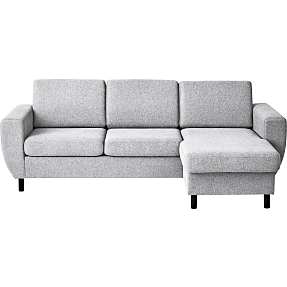 Rom Nordic vendbar sofa med chaiselong - lysegrå