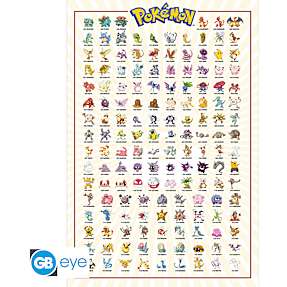 151 Pokémons plakat 91,5 x 61 cm