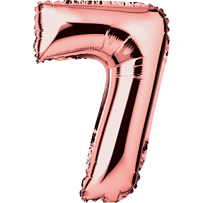 Salling tal folieballon nr. 7, H: 35 cm - rosegold