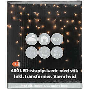 Istaplyskæde med 400 LED - varm hvid